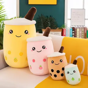 25cm & 35cm Pearl Milk Tea Plush Toy Stuffed Animal, Multi-Color Fresh Cute Expressions, Soft PP Cotton Filled, Store Decoration Gift