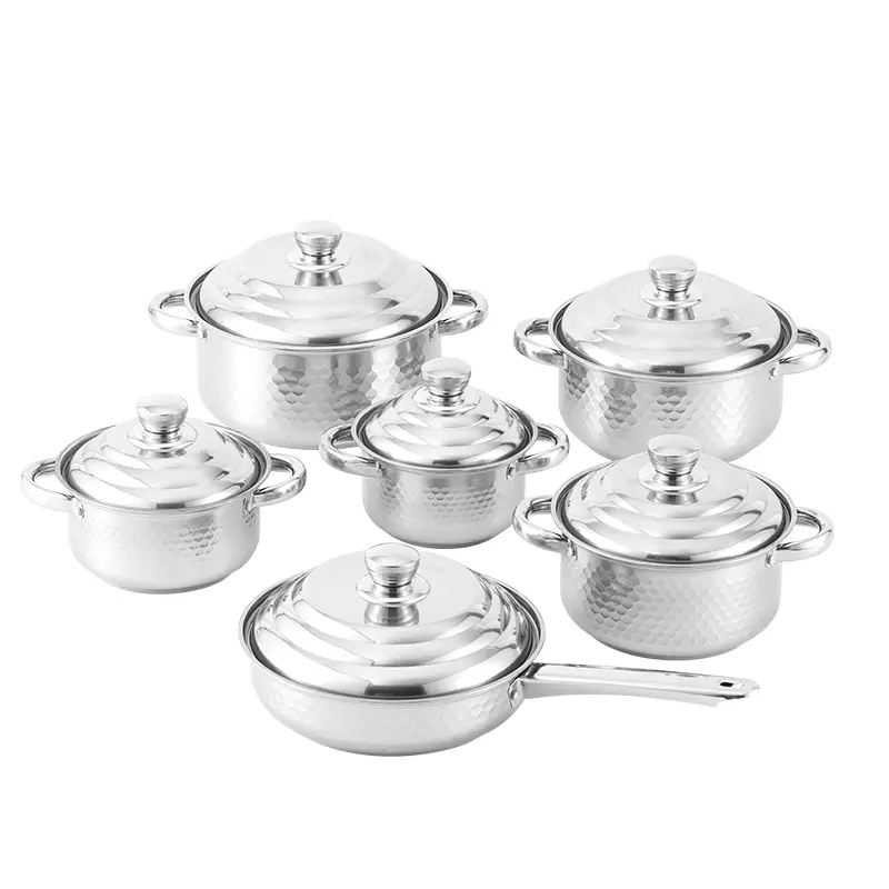12-piece cookware set, made of stainless steel, non-stick, kitchen cookware set, non-stick cooking set, all kinds of pots and pans to meet all kitchen needs, the best and most practical gift for mom