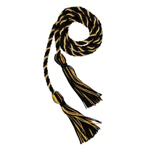 Black and Gold Two Color Graduation Honor Cord