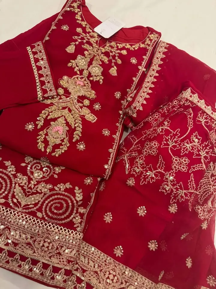 New 3pcs chiffon gharara Formal wear set S38 L44 L46 New 3pcs chiffon gharara Formal wear set S38 L44 L46