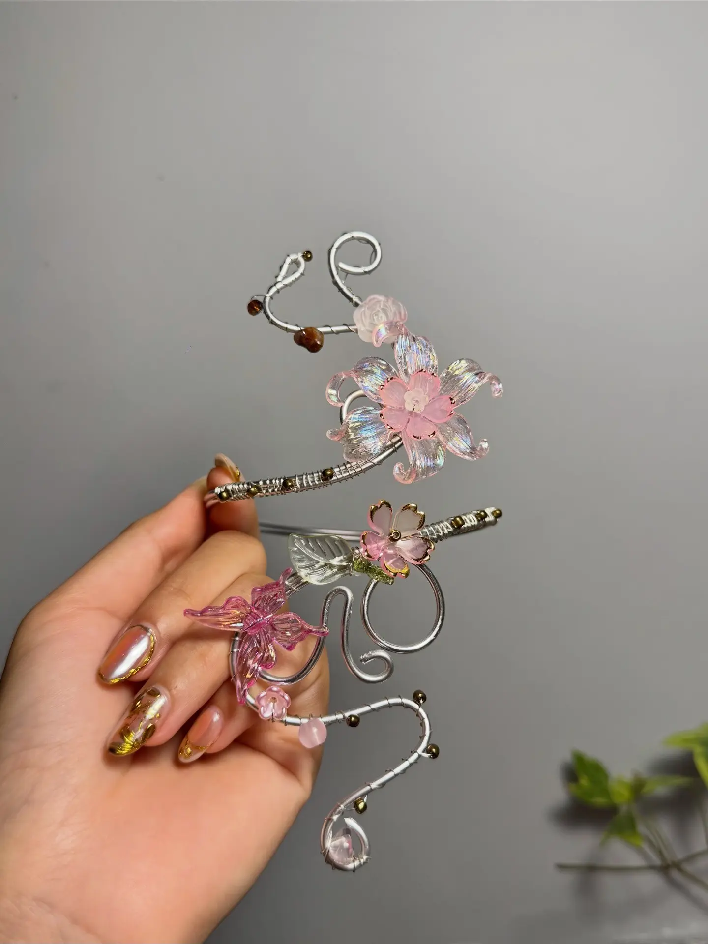 [NEW] Beaded Arm Cuff Bracelet – Handmade Boho Jewelry for Upper Arm, Flower, Butterfly Aesthetic, Besties jewelry