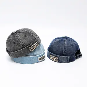 Cowboy Hat Fashionless Beret Vintage Workwear Skull Cap Rolled-Edge Turn-Down Navy Cap Hip Hop Dance Watch Cap