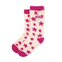 Pink Stars Fluffy Socks