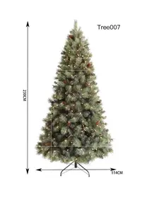 7.5ft Frosted Christmas Tree with Pinecones and LED Lights