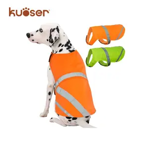 Kuoser Reflective Dog Vest, High Visibility Dog Safety Vest for Medium Large Dogs, Pet Reflective Jacket Fluorescent Green Dog Vest to Safeguard Your Dog in The Outdoors On and Off Leash