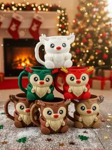 Rudy 3D Printed Reindeer Ice Cream Pint Holder LED Nose Spoon Slots Secret Snack Drawer Cozy Christmas Gift