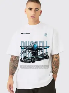 George Russell 63 T-Shirt, Racing Driver Graphic Print Tee, Speed Car Formula Racing Shirt, Unisex Streetwear Fan Apparel, Racing Fan Gift