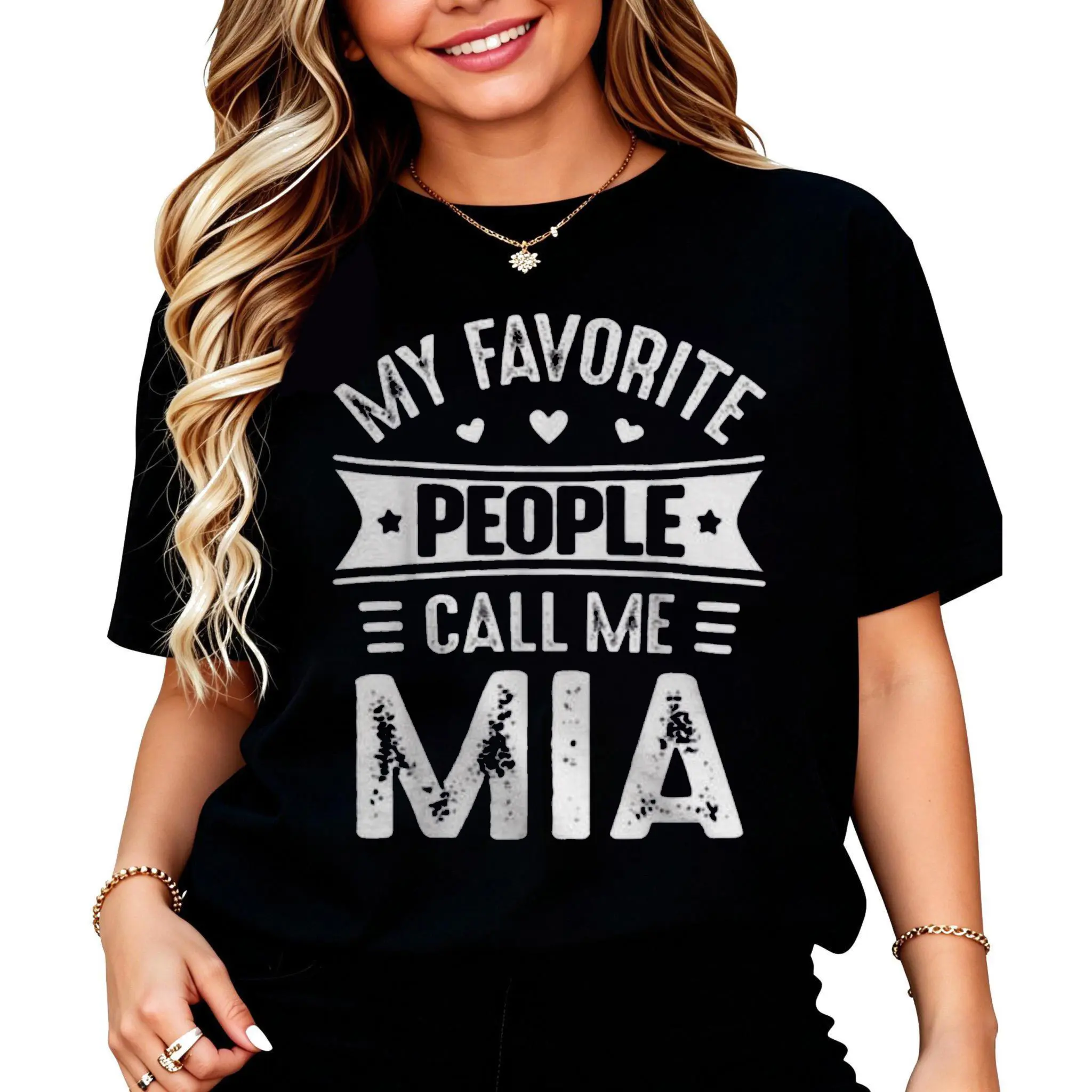100% Cotton My Favorite People Call Me Mia Mother's Day Mia Women's T-Shirt - Seseable