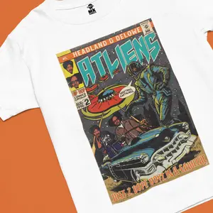 ATLiens MK Classic Unisex Heavy Cotton Tee - Medium Fit Crew Neckline Basic Top for Casual Fashion - Smooth 100% US Cotton Tee