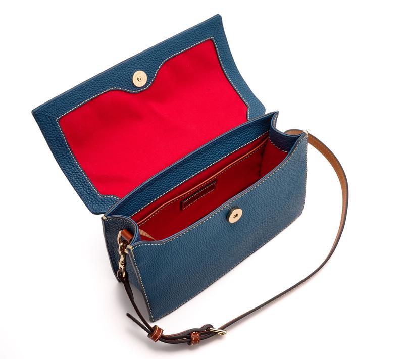 Dooney & Bourke Pebble Leather East/West Flap Shoulder Bag