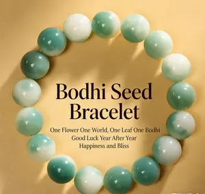 Premium Bodhi Buddha Bead Wenwan Jewelry - High Polished Natural Bodhi Root Bracelet for Men & Women, Perfect Gift for Year of the Rat, Everyday Wear, Parties & Events, 12mm Round Beads, 18-20 Beads per Strand encouragement fish Knot Leather season shiny