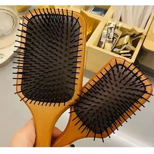 Wood Comb Professional Air Cushion Hair Loss Massage Brush Bamboo Scalp Care Healthy Hairbrush for Daily Use