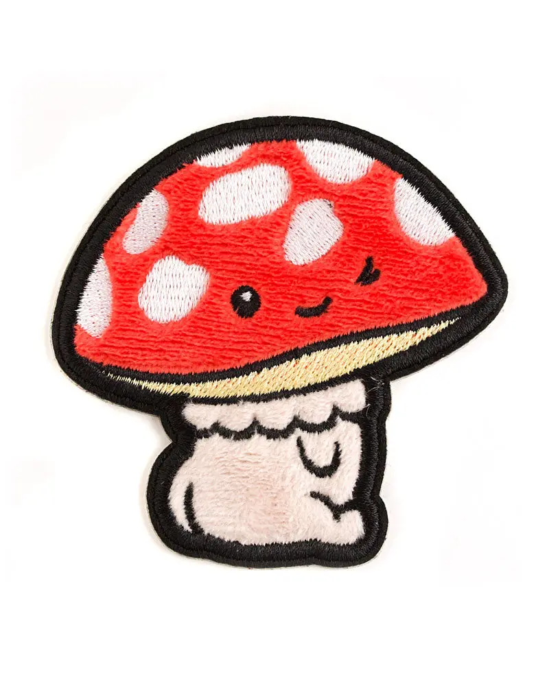Chubby Mushroom Fuzzy Sticker Patch