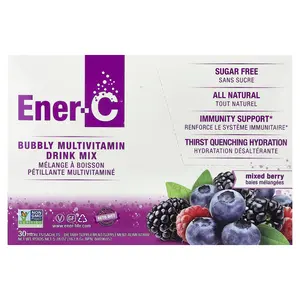 Ener-C Bubbly Multivitamin Drink Mix, Mixed Berry, 30 Packets, 0.2 oz (5.46 g) Each