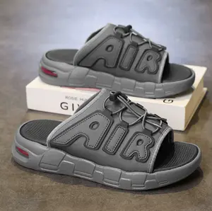 Men’s More Uptempo Slides | Thick Sole Non-Slip Adjustable Summer Sandals for Beach and Shower