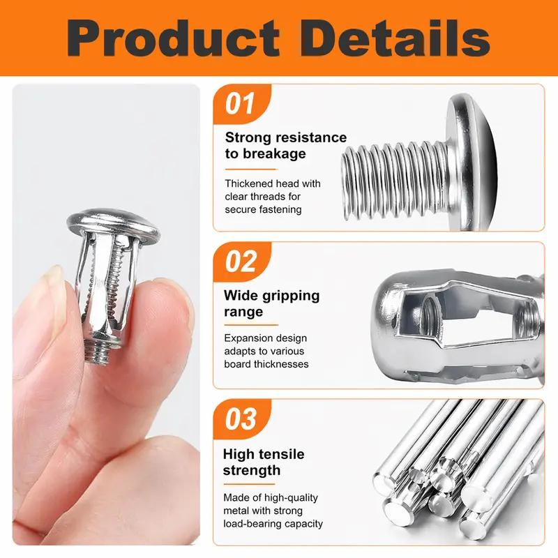 Petal rivet nut details showing head, expanding body and steel construction