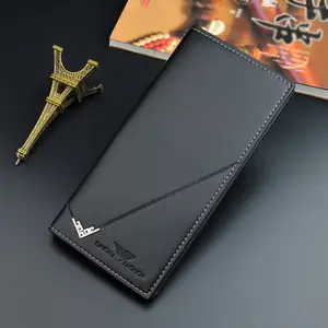 New Men's Wallet Men's Long Type Wallet Vertical Thin Youth Soft Leather Wallet Multiple Card Slots Large Capacity Fashion Suit Bag