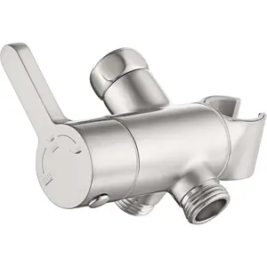 High  All Metal 3 Way Shower Diverter Valve with Hand Shower Holder, G1/2 Shower  Splitter, Shower Arm Diverter, Bathroom Universal Shower System Replacement Part (Brushed)
