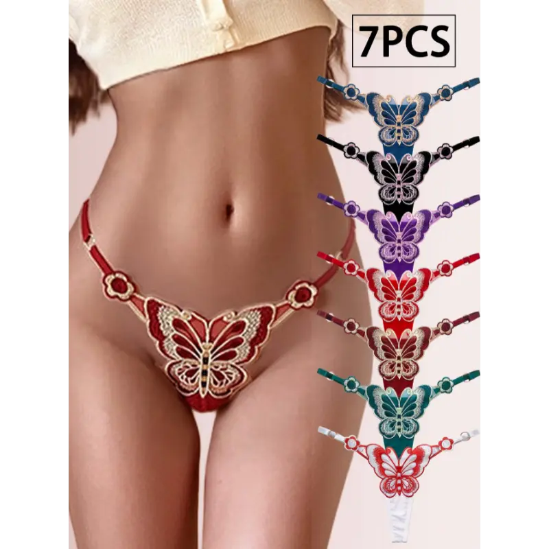 ChromaChic LEE Low Rise Embroidered Thong High Quality Lace Soft Fabric Multipack For Women Feminine Lingerie