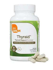Zahler Thyraid Thyroid Support Complex with Iodine Zinc L-Tyrosine Ashwagandha Forskholii - Pure Thyroid Support for Women and Men Kosher Gluten Free Non-GMO Thyroid Supplement 60 Capsules - Healthcare