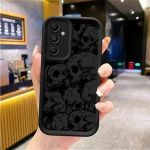Phone Case for Samsung Galaxy A16 A55 A25 A35 A15 A54 A34 A14 A24 A53 A33 A23 A13 A52 A32 A22 A12 A51 A71 A72 A73 A52s Cover Protective High-Quality Soft Shockproof Funda Vintage Super Cool Skull Head Pattern