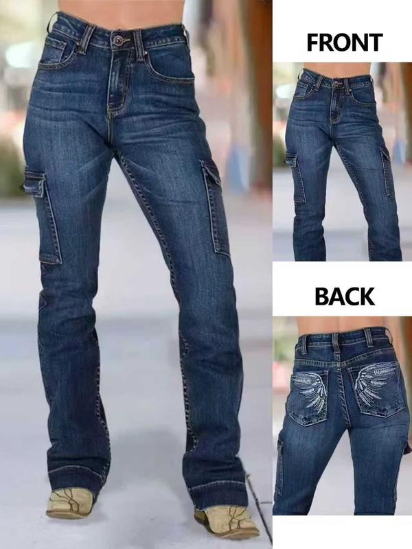 Cargo Jean Front & Back Design with Distressed detailing for Everyday Wear