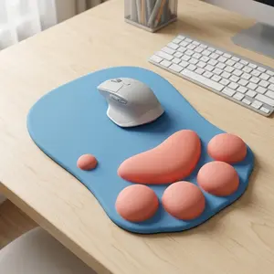 Ergonomic Soft Silicone Cat Paw Mouse Pad with Wrist Rest, Cute Gaming & Office Desk Accessory for Laptop PC, Comfortable Durable Design Reduces Wrist Fatigue and Boosts Productivity