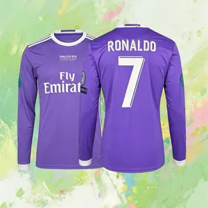 16 17/Long Sleeve/7# Cristiano Ronaldo/Fans Version/Soccer Jersey/Purple/Retro/Football Jersey
