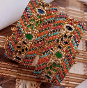 Nauratan Bangle Kara Set Pair with Tassel ***FITS 2.4-2.6-2.8***