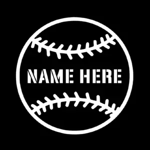 Softball Baseball Mom with Customizable name Decal Vinyl Window Decal for Vehicle Windows Boats RVs Office Desks Laptops Easy to Install, self adhesive, several colors and sizes.