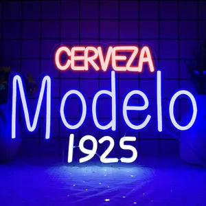 Beer Neon Sign Beer House Wall Sign, Modelo 1925 Sign Neon LED Neon Light, USB Power Bar Sign Home Bar, Garage, Store Bar, Bistro, Party Bar Commercial Sign Neon Light, Modern Mood Lighting, Led Ambient Lighting