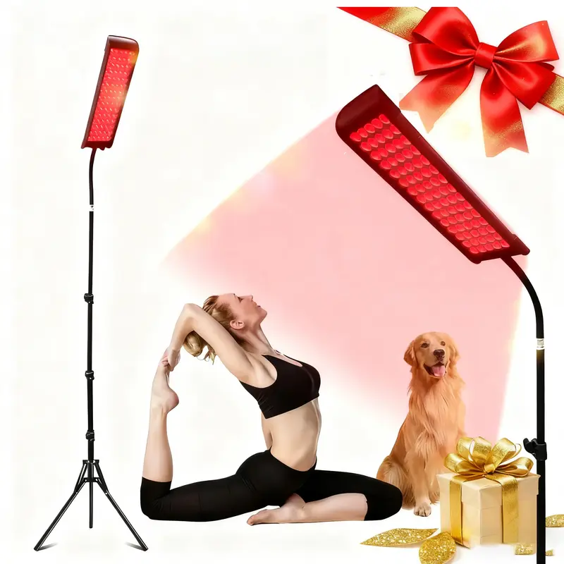 Recommended by physiotherapists, Led light therapy, Treatment, Pain relief, Back pain relief products, 75 high-intensity red light beads, 600-850nm wavelength combination, adjustable bracket design, irradiation, red light therapy, safe and non-invasive