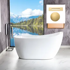 WOODBRIDGE 54" Freestanding Bathtub Contemporary Soaking Tub B0006 /BTA1507