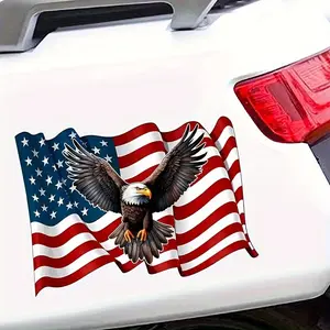 American Flag Eagle Decal Sticker, Patriotic Usa Flag and Eagle, Suitable for Cars, Motorcycles, Laptops, Durable Outdoor Vinyl, Truck Sticker, Truck Decals