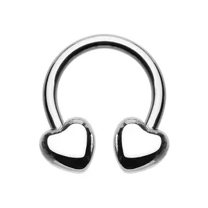 Heart Ends Horseshoe Circular Barbell - Stainless Steel