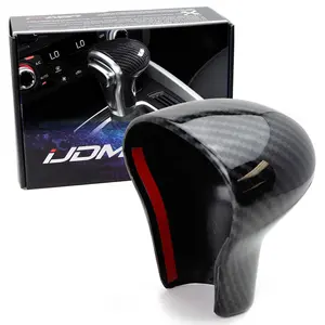 iJDMTOY Glossy Black Carbon Fiber Pattern Shift Knob Cover Shell For Audi 2013-2016 A4 A5 Q7, 2012-2015 A6 A7, 2013-2017 Q5, etc