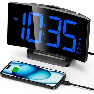 Upgraded Digital  Clock for Bedrooms, Digital Clock with Customizable Night Mode, 5 Levels Brightness+Off, 2 Volume, 3  , Snooze, USB  Port, Power-Off Memory, 12/24H/DST