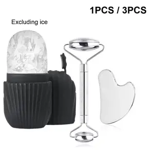 Stainless Steel Gua Sha Board, Cold Skin Care Roller, Ice Roller Face for Face & Body, Facial Massager Tool for Women, Skincare Tools
