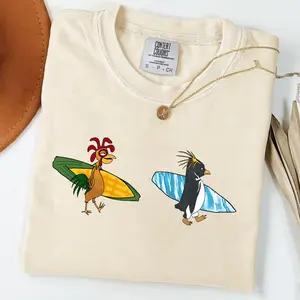 Comfort Colors Cody Maverick & Chicken Joe Surfs Up T-shirt, Trendy Viral Meme Tee for Her, Casual Streetwear Womenswear Tops
