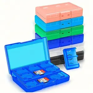 TOOUEE Translucent Color-Switch Game Card Case Holder , 24-in-1 Game Card Storage Box Organizer with 23 Cartridge Slots and 2 Detachable TF Card Slots for Switch Games Handy Cartridge Holders Compatible With Switch, Switch Lite, Switch OLED Card Hobby Box