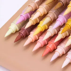 24 Color Acrylic Marker Pen, 1 Set Skin Tone Macaron Color Acrylic Marker Pen, Multifunctional Marker Pen for Painting & Sketching