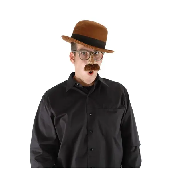 Round Bowler Brown Hat