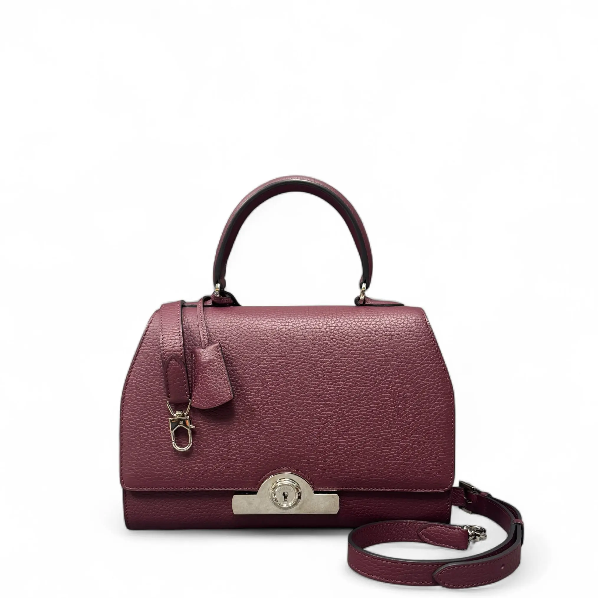 Pre-owned MOYNAT Leather Tote Bags Rejane Pm Calfskin Burgundy (0522n4)