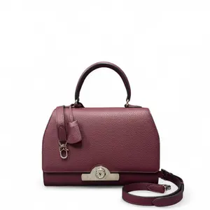 Pre-owned MOYNAT Leather Tote Bags Rejane Pm Calfskin Burgundy (0522n4)