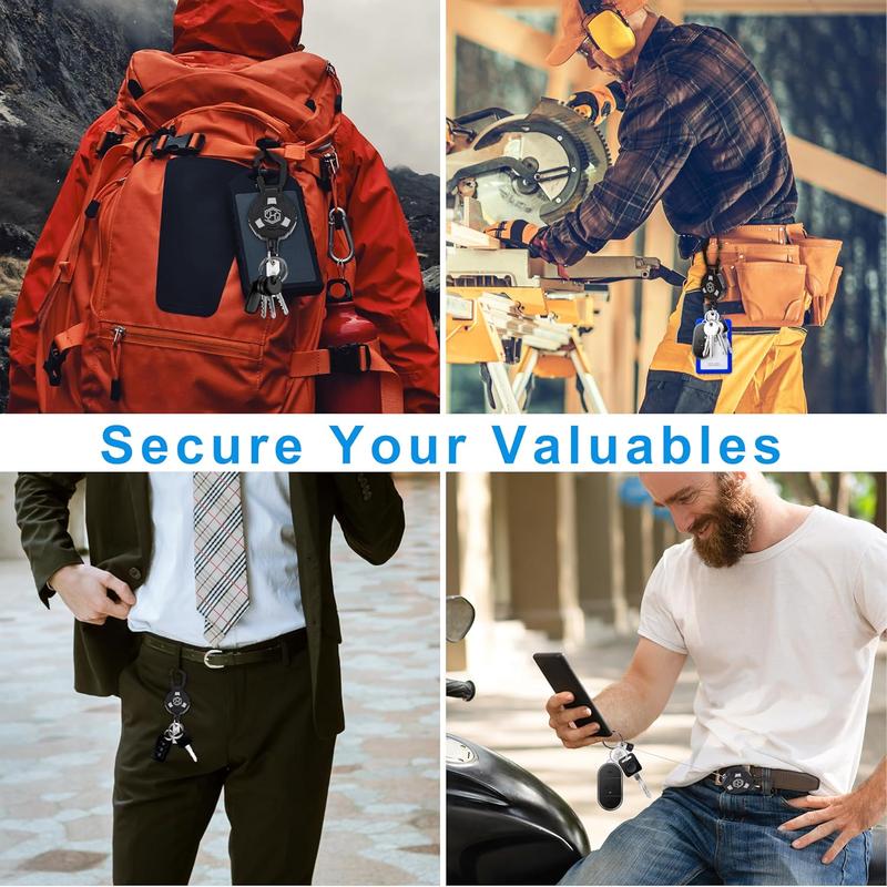 [New Deal] 2-Pack Retractable Keychain - Heavy Duty Badge Holder, ID Badge Reel, Carabiner Badge Clip, Tactical Key Chain with 32" Steel Retractable Cord, 8.0 oz