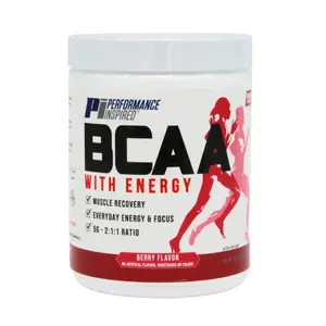 Performance Inspired Nutrition – BCAA with Energy - 480 mg of CherryPURE - Energy & Recovery - Berry Flavor - .65 Lb