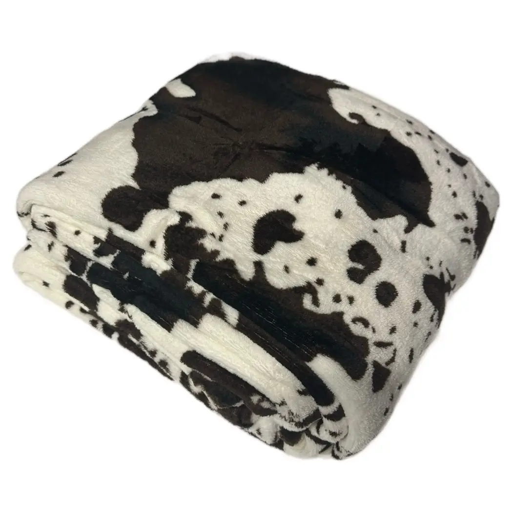 Lightweight Solid Cow Print Throw Blanket 60" x 80"