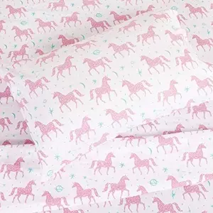Tadpoles 4-Piece Unicorn Constellation Sheet Set | 1 Full Flat Sheet, 1 Full Fitted Sheet & 2 Queen Pillowcases