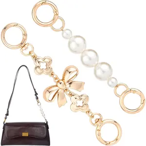 2 count  Bow Bag Extender Chain, Metal  Extender Chains, Bow  Purse Strap Replacement, Wallet Extender Chain Decoration for Purses, Bags, Wallet