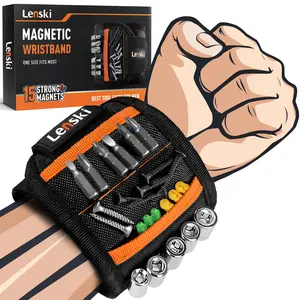 【FathersDayGift】Strong Magnetic Wristband for Men - 15pcs Magnet Tool Holder for Screws & Nails | Cool Gadgets for Mechanic, Gifts for Dad Men Grandpa Husband, #fathersdaygift